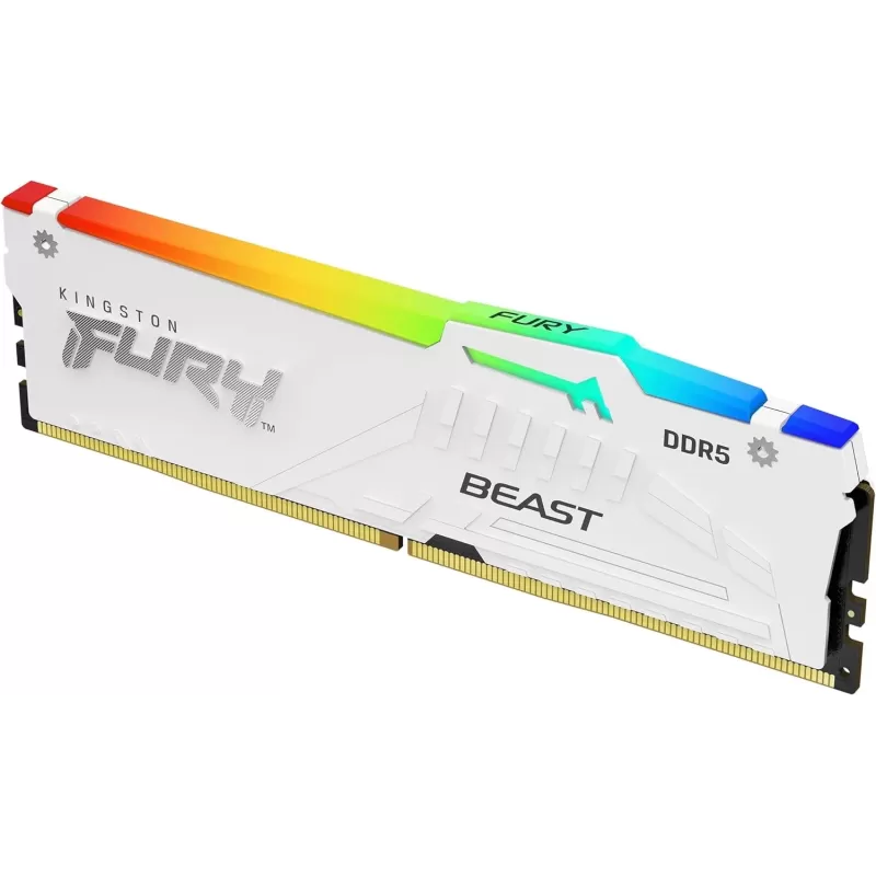 זיכרון לנייח DRAM Kingston HyperX Fury RGB KF560C36BWEA-16 16GB DDR5 DIMM 6000MHz CL36 צבע לבן