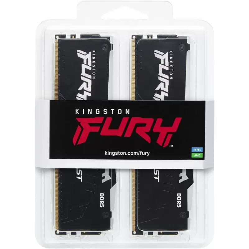 זיכרון לנייח DRAM Kingston Fury Beast RGB שחור KF560C30BBAK2-32 KIT 32GB (2x16GB) DDR5 DIMM 6000MHz CL30