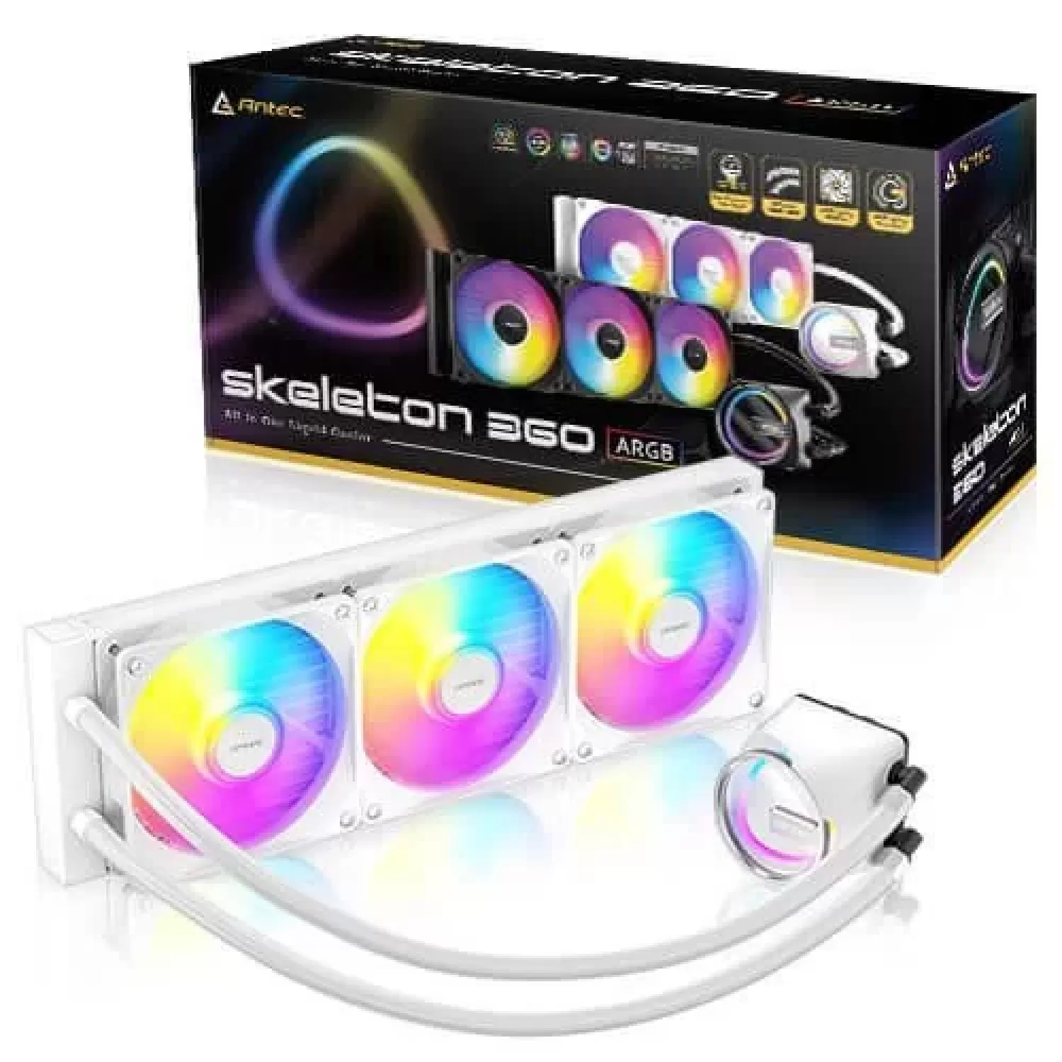 Жидкостное охлаждение Antec SKELETON 360 ARGB white 360mm