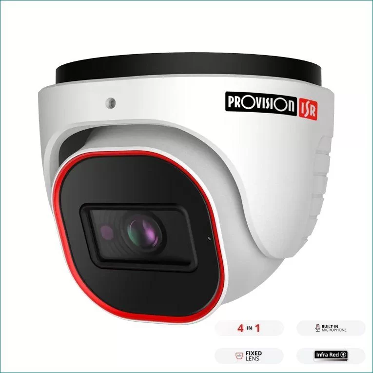 מצלמת כיפה Provison DI-33K0AP-28 4MP Fixed Lens 3K Analog 20M IR DI-33K0AP-28 צבע לבן