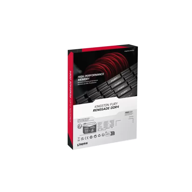 Desktop Memory DRAM Kingston FURY Renegade DDR4 32GB Kit (2x16) 3200MHz CL16 1Gx8 black KF432C16RB12K2/32 32GB DDR4 3200MHz