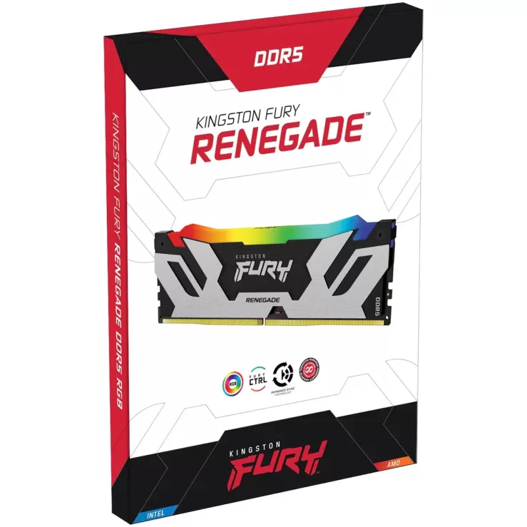 זיכרון לנייח DRAM Kingston FURY Renegade RGB DDR5 48GB 6000MHz CL32 KF560C32RSA-48 48GB DDR5 6000MHz צבע כסוף, שחור זיכרון לנייח DRAM Kingston FURY Renegade RGB DDR5 48GB 6000MHz CL32 KF560C32RSA-48 48GB DDR5 6000MHz צבע כסוף, שחור