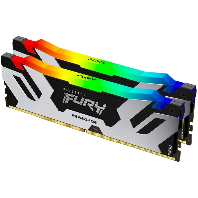 זיכרון לנייח DRAM Kingston FURY Renegade RGB DDR5 32GB (2x16GB) 6800MHz CL36 KF568C36RSAK2-32 32GB DDR5 6800MHz צבע כסוף, שחור זיכרון לנייח DRAM Kingston FURY Renegade RGB DDR5 32GB (2x16GB) 6800MHz CL36 KF568C36RSAK2-32 32GB DDR5 6800MHz צבע כסוף, שחור