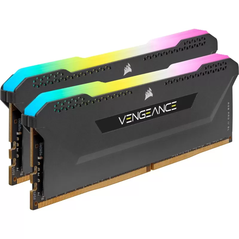 Оперативная память DRAM Corsair VENGEANCE RGB PRO SL CMH16GX4M2E3200C16 KIT 16GB (2X8GB) DDR4 DIMM 3200MHz CL16 Цвет:чёрный