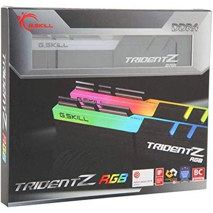 Desktop Memory DRAM G.Skill Trident Z RGB F4-3600C18D-32GTZR KIT 32GB (2x16GB) DDR4 DIMM 3600MHz CL18 1.35V Color:black Desktop Memory DRAM G.Skill Trident Z RGB F4-3600C18D-32GTZR KIT 32GB (2x16GB) DDR4 DIMM 3600MHz CL18 1.35V Color:black