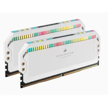 זיכרון לנייח DRAM Corsair DOMINATOR PLATINUM RGB CMT32GX5M2X6200C36W KIT 32GB (2x16GB) DDR5 6200MHz 36-39-39-76 צבע לבן