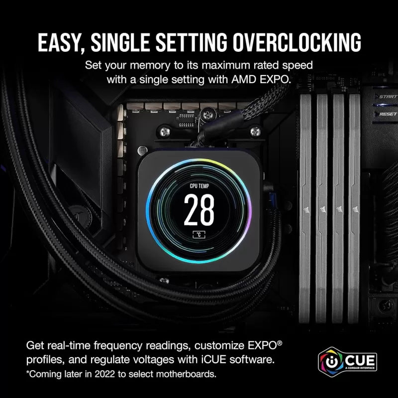 זיכרון לנייח DRAM Corsair Vengeance CMK64GX5M2B6000Z30 KIT 64GB (2X32GB) DDR5 DIMM 6000MHz C30 צבע שחור