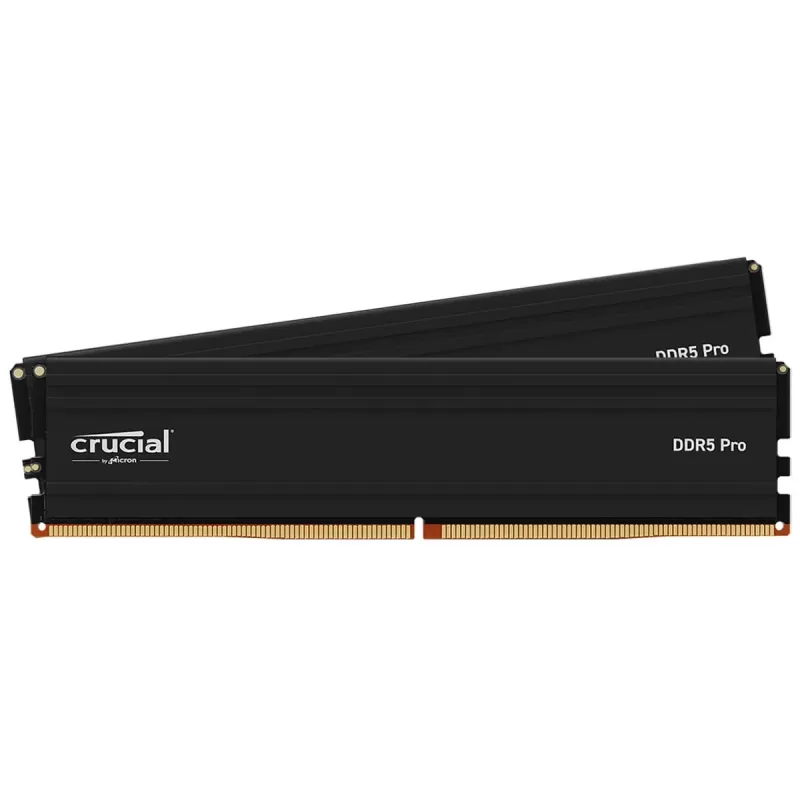 Desktop Memory DRAM Crucial Pro CP2K48G56C46U5 KIT 96GB (2x48GB) DDR5 DIMM 5600MHz CL46 Intel XMP 3.0 and AMD EXPO 1.1V Color:black