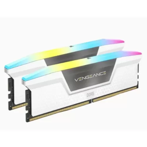 זיכרון לנייח DRAM Corsair Vengeance RGB DDR5 32GB (2x16) 6000MHz C38 לבן CMH32GX5M2D6000Z38W 32GB DDR5 DIMM 6000MHz