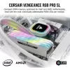 זיכרון לנייח DRAM Corsair VENGEANCE RGB PRO SL CMH32GX4M2E3200C16W KIT 32GB (2x16GB) DDR4 DIMM 3200MHz CL16 צבע לבן