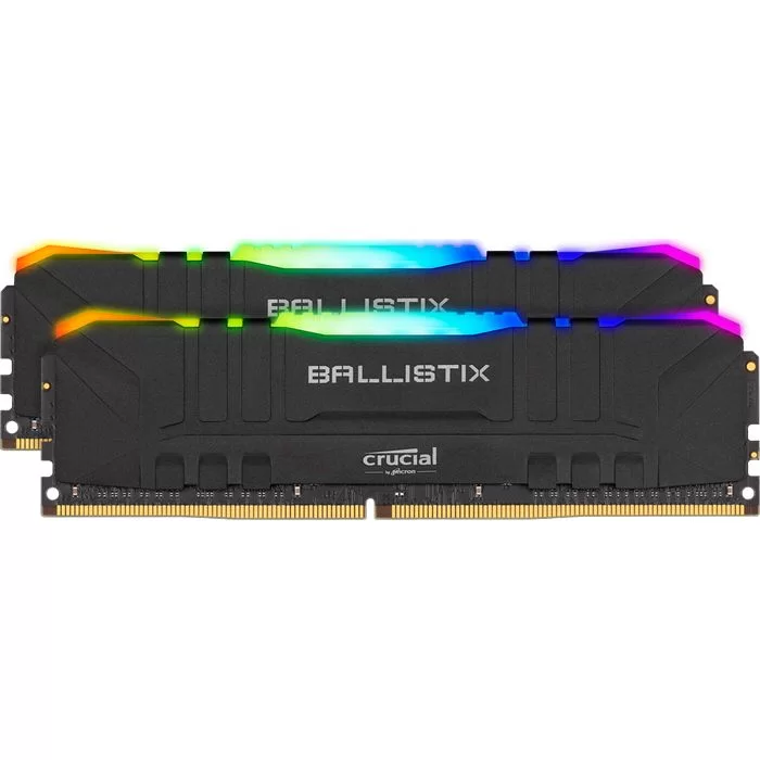 Desktop Memory DRAM Crucial Ballistix RGB BL2K16G32C16U4BL KIT 32GB (2x16GB) DDR4 DIMM 3200MHz 16-18-18-36 1.35V Color:black