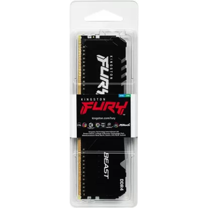 זיכרון לנייח DRAM Kingston Fury Beast RGB KF437C19BBA/8 8GB DDR4 DIMM 3733MHz CL19 צבע שחור