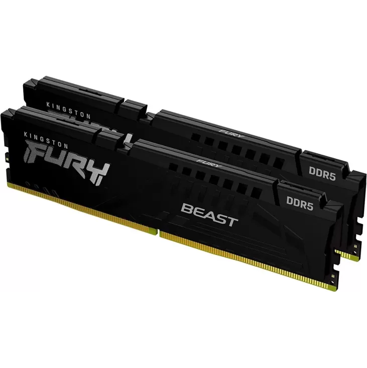 זיכרון לנייח DRAM Kingston FURY Beast KF548C38BBK2-64 KIT 64GB (2X32GB) DDR5 4800MHz CL38 1.1V צבע שחור