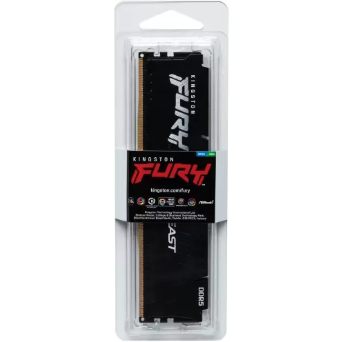 זיכרון לנייח DRAM Kingston FURY BEAST KF552C40BB-32 32GB DDR5 DIMM 5200MHz CL40 צבע שחור זיכרון לנייח DRAM Kingston FURY BEAST KF552C40BB-32 32GB DDR5 DIMM 5200MHz CL40 צבע שחור