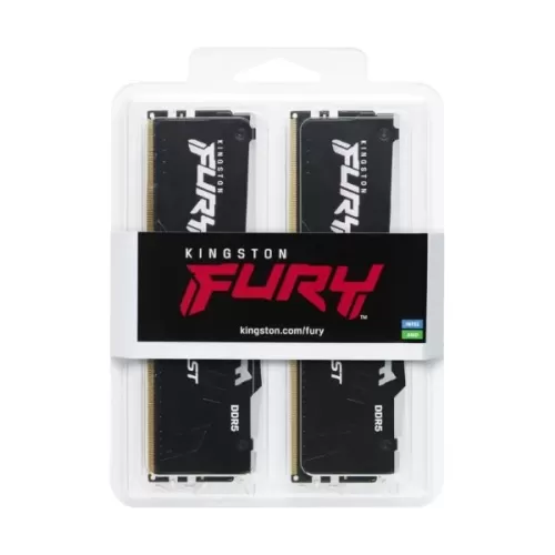 זיכרון לנייח DRAM Kingston Fury Beast RGB KF560C30BBEAK2-32 KIT 32GB (2x16GB) DDR5 DIMM 6000MHz CL30 צבע שחור