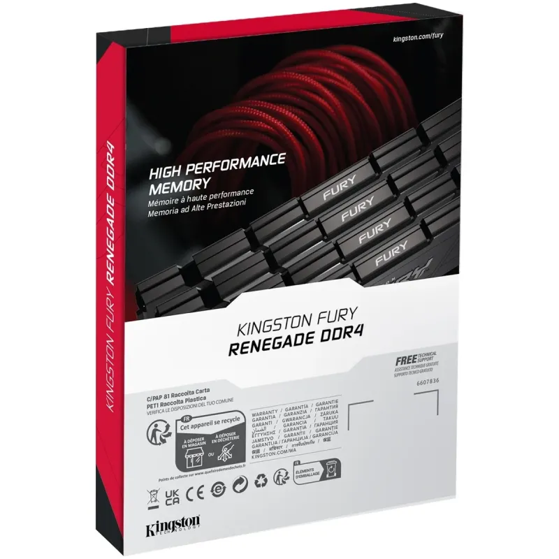 Desktop Memory DRAM Kingston FURY Renegade DDR4 16GB Kit (2x8) 3200MHz CL16 black KF432C16RB2K2/16 16GB DDR4 3200MHz Desktop Memory DRAM Kingston FURY Renegade DDR4 16GB Kit (2x8) 3200MHz CL16 black KF432C16RB2K2/16 16GB DDR4 3200MHz