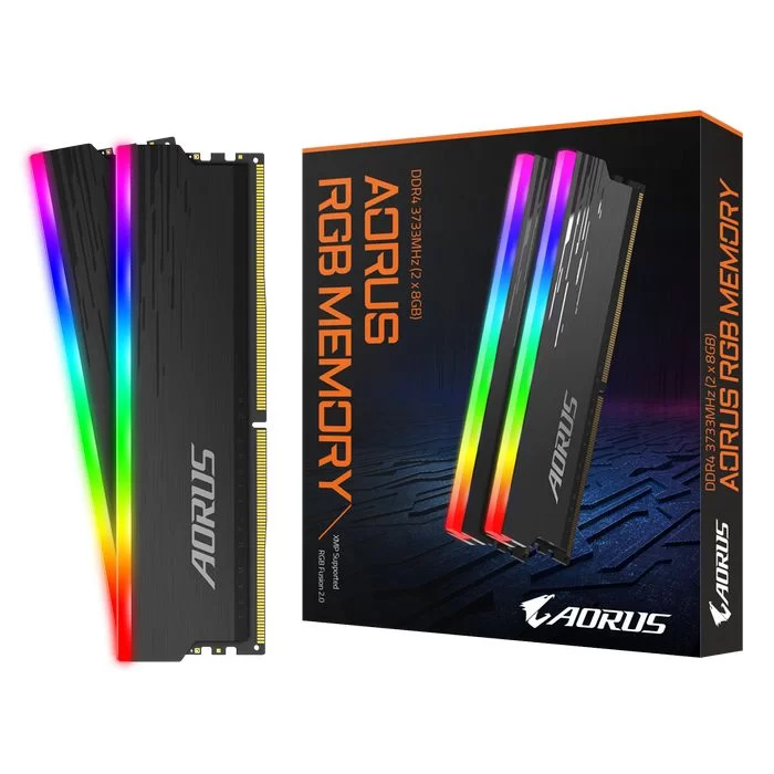 זיכרון לנייח DRAM Gigabyte AORUS RGB GP-ARS16G37 KIT 16GB (2X8GB) DDR4 DIMM 3733MHz 18-22-22-42 for Intel Z490 Platform 20-26-26-46 for AMD X570 - יבואן רשמי