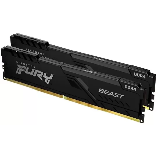 זיכרון לנייח DRAM Kingston Fury Beast KF432C16BBK2/16 KIT 16GB (2X8GB) DDR4 DIMM 3200MHz 17 cycles