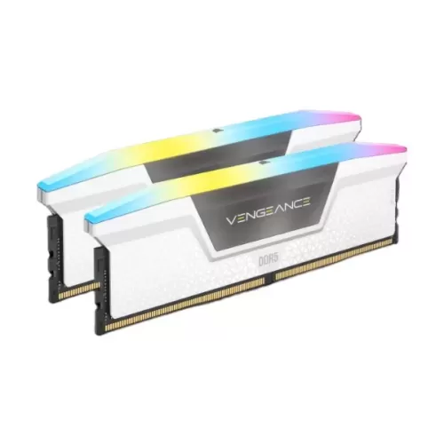 זיכרון לנייח DRAM Corsair VENGEANCE CMH32GX5M2B5200C40W KIT 32GB (2x16GB) DDR5 DIMM 5200MHz CL40 1.25V צבע לבן