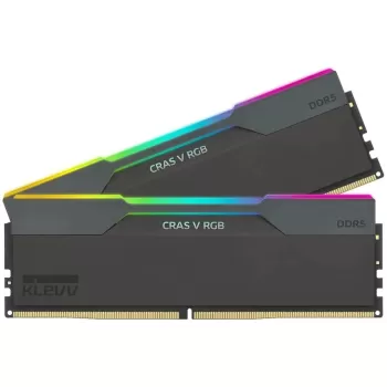 Оперативная память DRAM Klevv DDR5 64GB (2x32GB) 6400 CL32 CRAS V RGB Black KD5BGUA80-64A320G KIT 64GB (2x32GB) DDR5 6400MHz CL32 Цвет:чёрный