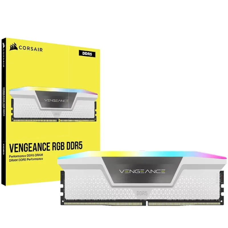 Desktop Memory DRAM Corsair Vengeance RGB DDR5 16GB 6000MHz CL38 white CMH16GX5M1D6000Z38W 16GB DDR5 6000MHz