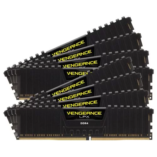 Оперативная память DRAM Corsair VENGEANCE LPX  CMK64GX4M8A2666C16 KIT 64GB (8x8GB) DDR4 2666MHz 1.2V Цвет:чёрный