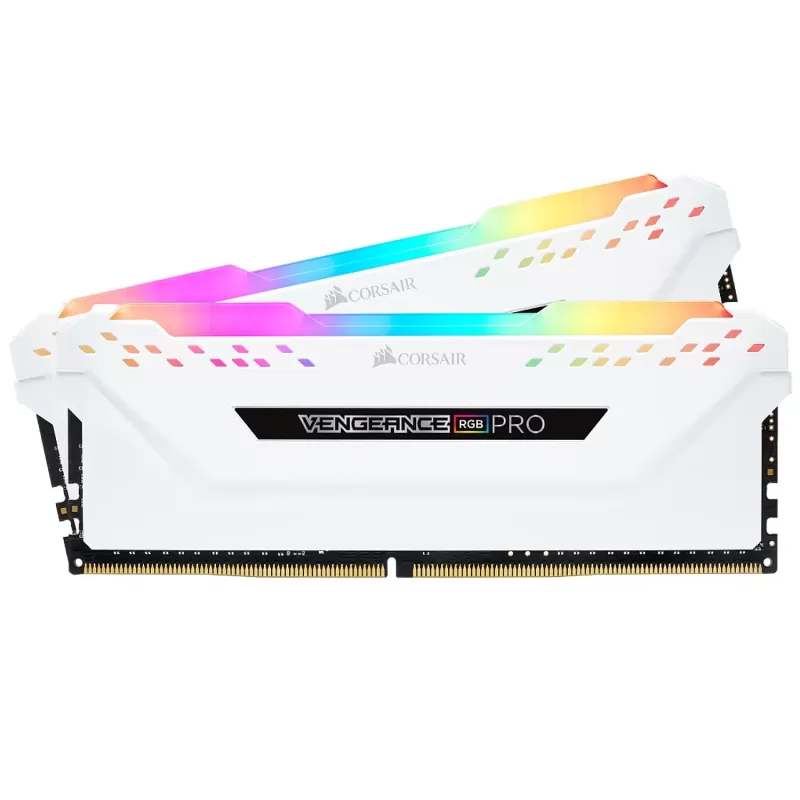 זיכרון לנייח DRAM Corsair Vengeance RGB Pro CMW16GX4M2C3200C16W KIT 16GB (2X8GB) DDR4 DIMM 3200MHz C16 צבע לבן