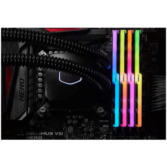 Desktop Memory DRAM G.Skill Trident Z RGB F4-3600C16Q-32GTZRC KIT 32GB (4X8GB) DDR4 DIMM 3600MHz 16-19-19-39 1.35V OEM, no package Color:black