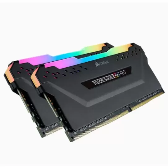 Desktop Memory DRAM Corsair VENGEANCE RGB PRO CMW16GX4M2C3200C14 KIT 16GB (2X8GB) DDR4 DIMM 3200MHz 14-14-14-34 Color:black