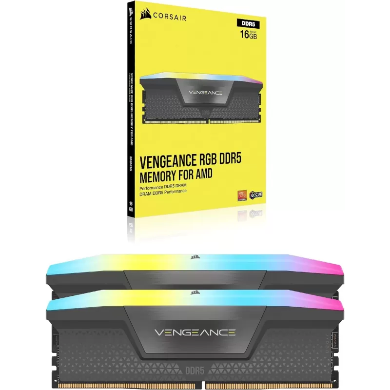 Оперативная память DRAM Corsair VENGEANCE RGB CMH64GX5M2B5200Z40K KIT 64GB (2X32GB) DDR5 DIMM 5200MHz C40 Цвет:чёрный