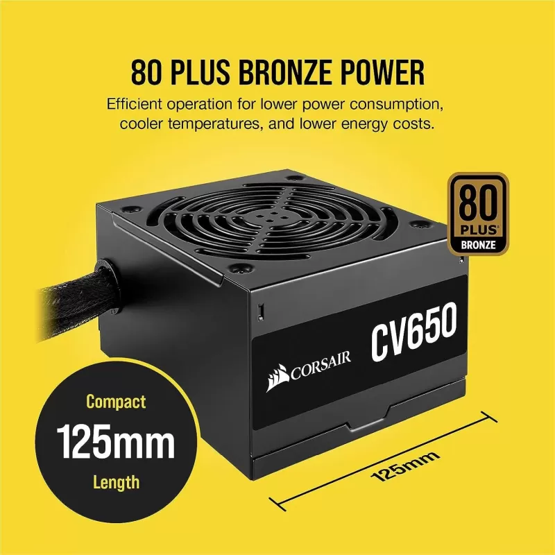 Блок Питания Corsair CV Series CV650 CP-9020211 80 Plus Bronze 650W 12V:624W