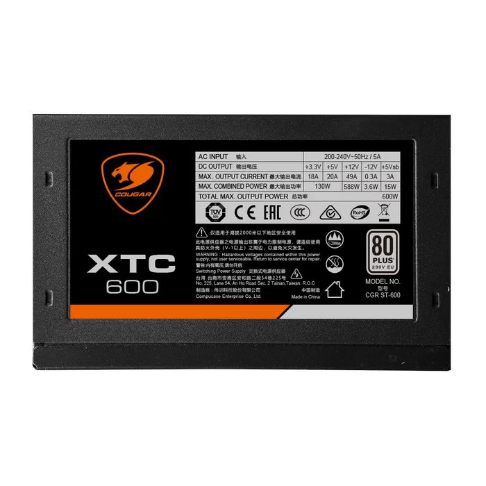 Power Supply COUGAR XTC600 31XC060.0001P Non modular 80 Plus 600W
