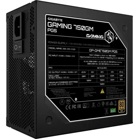 Power Supply Gigabyte PSU GAMING 750GM PG5 ATX3.1 GP-GME750GM PG5 Full Modular 80 Plus Gold 750W - official importer