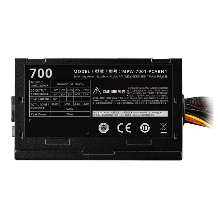 Power Supply Cooler Master ELITE P700 230V V3 MPW-7001-PCABN1 Modular without 700W 12V:552W