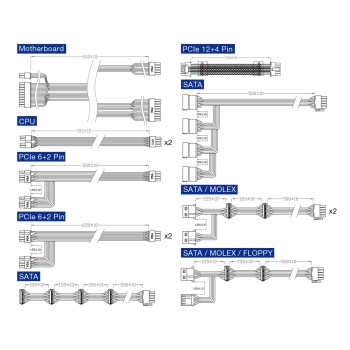 Power Supply FSP Hydro G PRO ATX 3.0(PCIe5.0) 850W PPA8501922 מודולרי מלא 80 Power Supply FSP Hydro G PRO ATX 3.0(PCIe5.0) 850W PPA8501922 מודולרי מלא 80