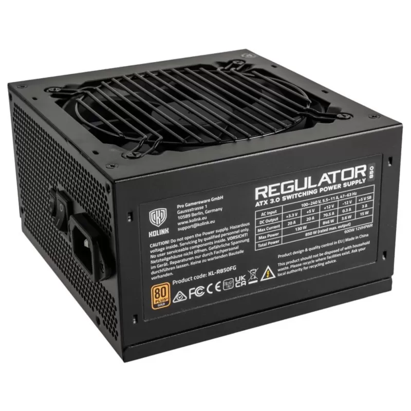 Power Supply Kolink Regulator 850W (ATX 3.0) 80 Plus Gold KL-R850FG 80 Plus Gold