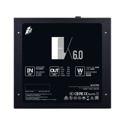 ספק כוח 1St Player FK 600W PS-600FK 80 Plus ספק כוח 1St Player FK 600W PS-600FK 80 Plus