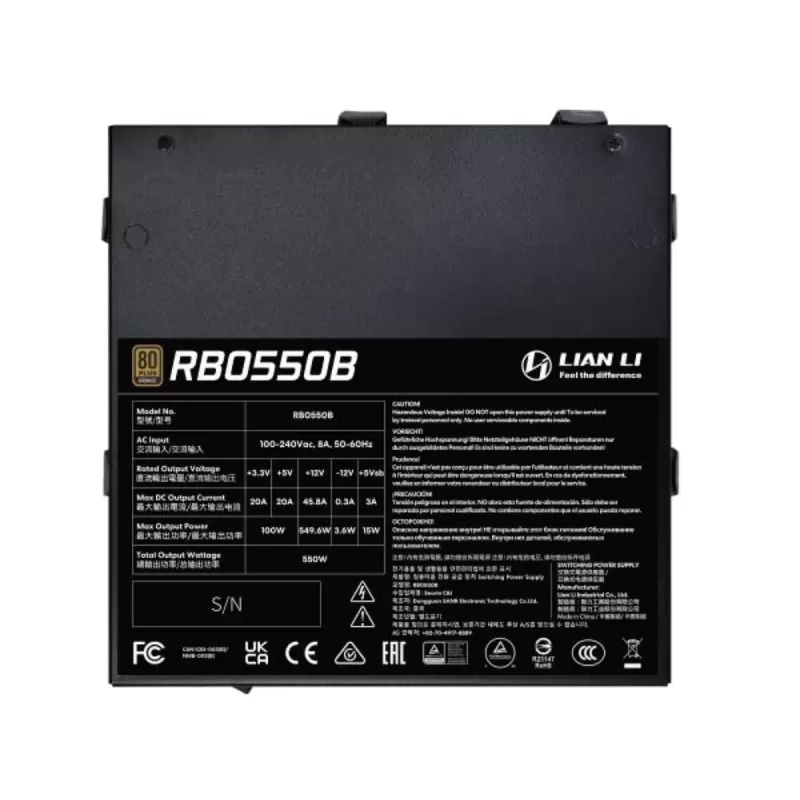 ספק כוח LIAN-LI RB RB0550B 80 Plus Bronze 550W