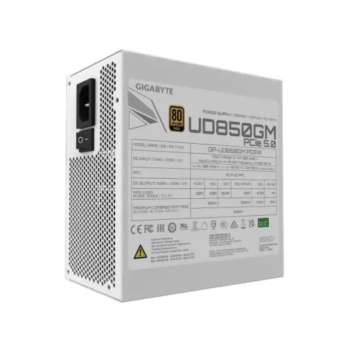 ספק כוח Gigabyte UD850GM PG5 ICE V2 ATX3.1 Modular GP-UD850GM PG5 ICE 80 Plus Gold 850W