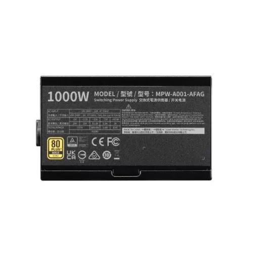 ספק כוח Cooler Master Elite 80Plus ATX3.1 Fully Modular MPW-A001-AFAG-BWO 80 Plus Gold 1000W