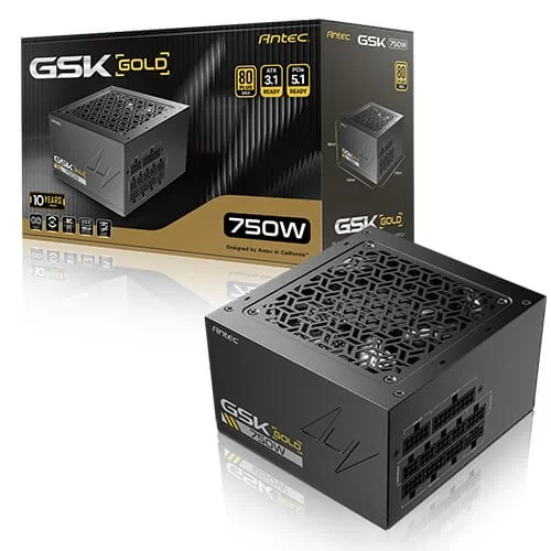 Power Supply Antec GSK750 V2 black 0-761345-20142-1 Full Modular 80 Plus Gold 12V:750W