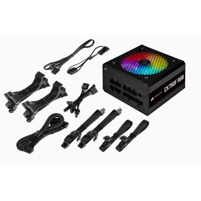 Блок Питания Corsair CX Series CX750F RGB black CP-9020218-EU Полностью Модулярный 80 Plus Bronze 750W