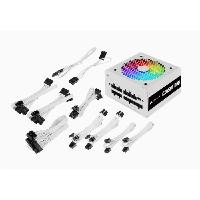 Power Supply Corsair CX Series CX650F RGB white CP-9020226-EU Full Modular 80 Plus Bronze 650W