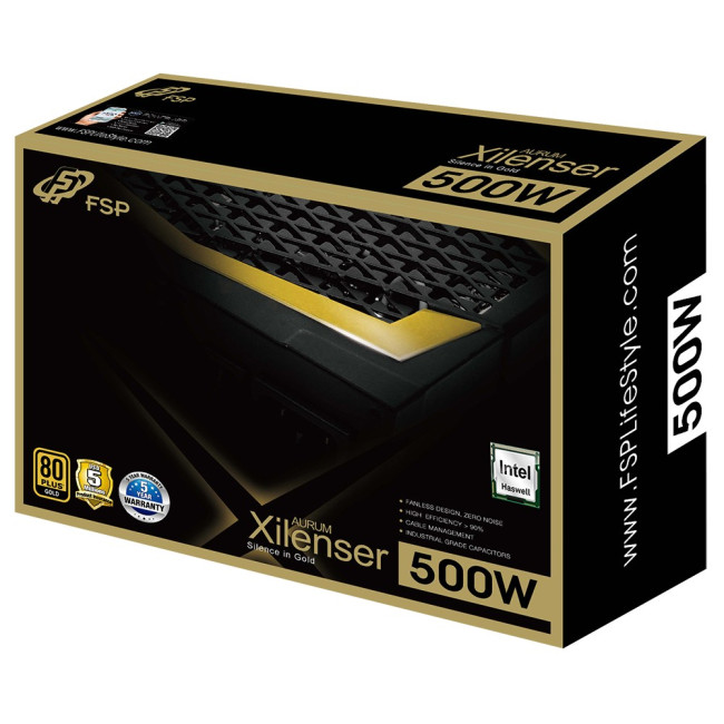 Power Supply FSP AURUM Xilenser M AU-500FL חצי מודולרי 80 Plus Gold 500W