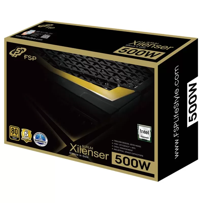 Блок Питания FSP AURUM Xilenser M AU-500FL Полумодульный 80 Plus Gold 500W 12V:492W
