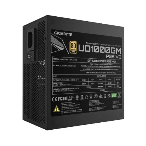 ספק כוח Gigabyte UD1000GM PG5 V2 ATX 80 PLUS GP-UD1000GM-PG5-V2 80 Plus Gold 1000W ספק כוח Gigabyte UD1000GM PG5 V2 ATX 80 PLUS GP-UD1000GM-PG5-V2 80 Plus Gold 1000W
