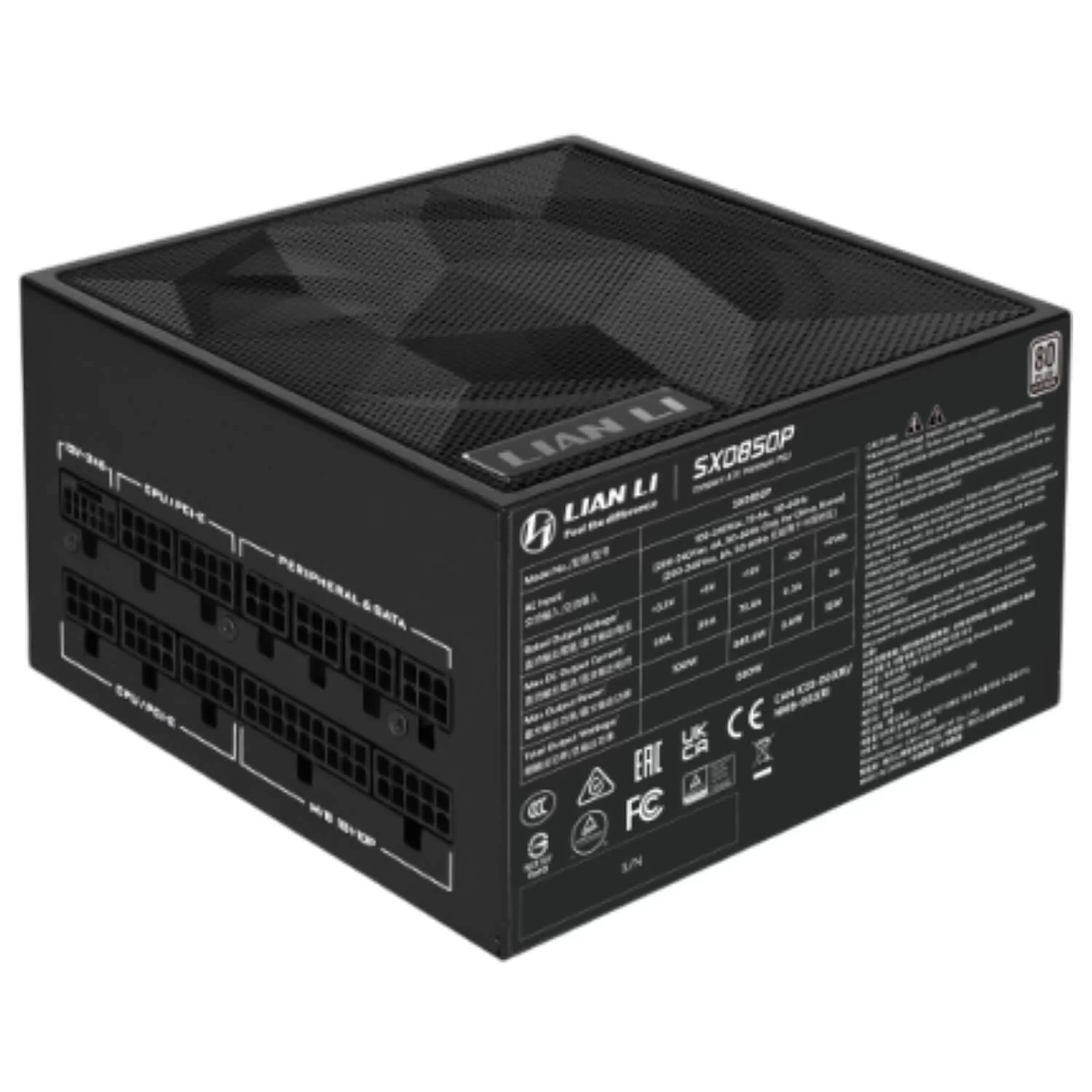 Power Supply LIAN-LI SX black SX0850P-B 80 Plus Platinum 850W