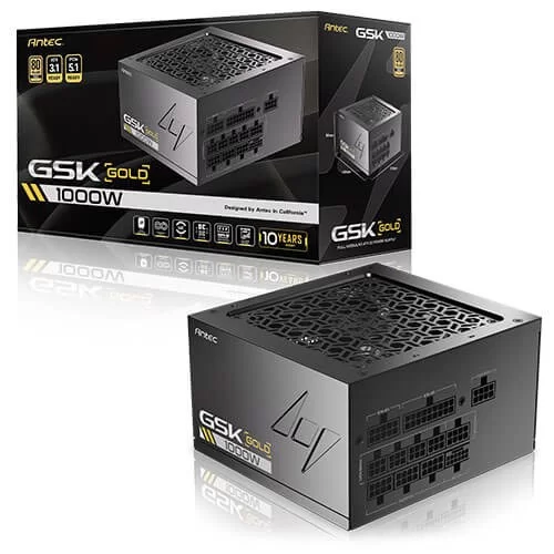 ספק כוח Antec GSK1000 ATX3.1 שחור 0-761345-20193-3 Full Modular 80 Plus Gold 12V:1000W