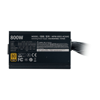 ספק כוח Cooler Master G800 GOLD MPW-8001-ACAAG-EU לא מודולרי 80 Plus Gold ספק כוח Cooler Master G800 GOLD MPW-8001-ACAAG-EU לא מודולרי 80 Plus Gold