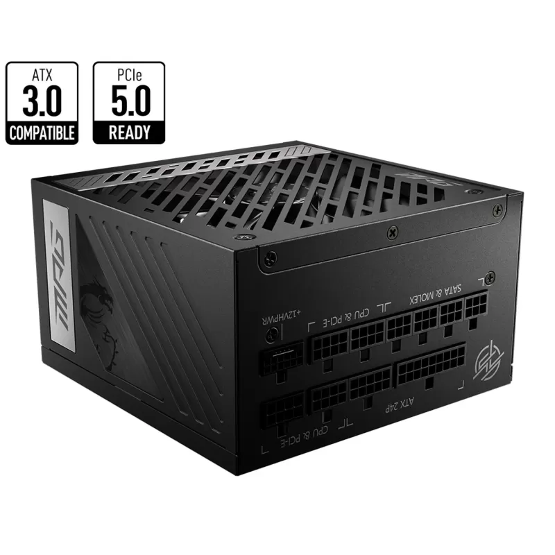 Power Supply MSI MPG A1000G PCIE5 Full Modular 80 Plus Gold 12V:1000W